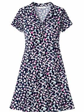 One the land Flowy A-Line Dress Size S Navy Confetti Print Pockets Cute Casual